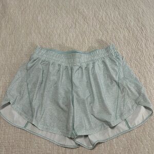 Women's Light Heather Blue Track That 5” shorts